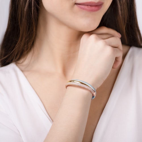 Bransoletka SAVICKI: trzykolorowe złoto, diamenty